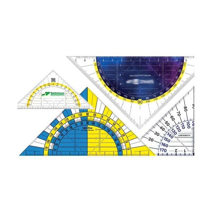 Flexible Geodreiecke mit Logo bedrucken lassen