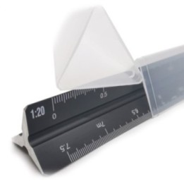 Dreikantlineal Imperial aus Aluminium | Premium Werbeartikel