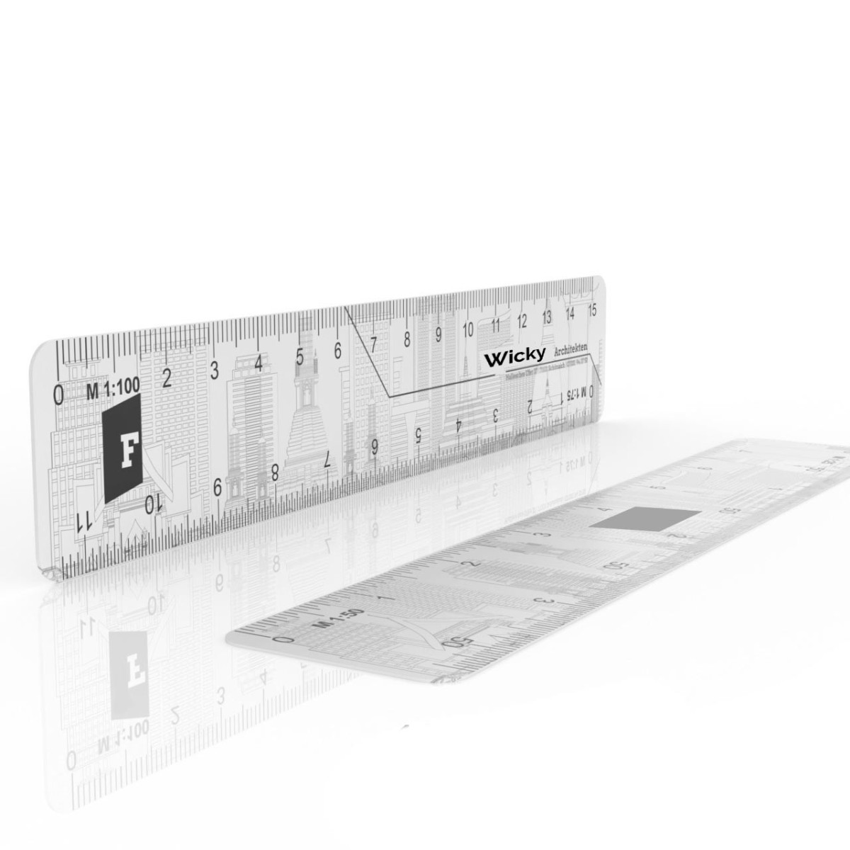 Plastic reduction ruler with 4 scales
