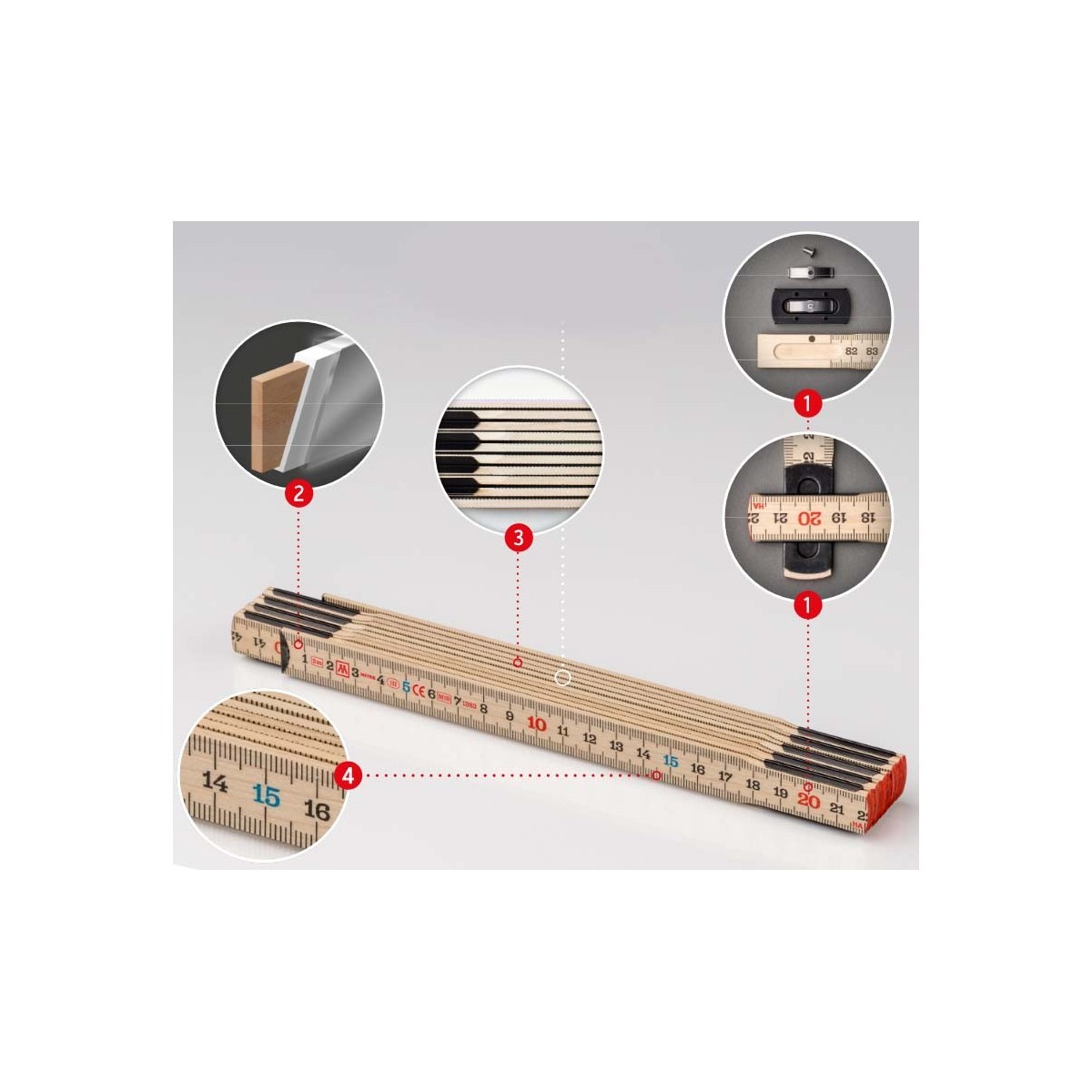 Metermaß / Zollstock / Meterstab besonders flexibel