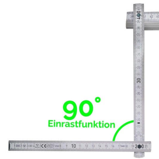 Advertising scale with 90° snap-in function