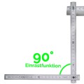 Advertising scale with 90° snap-in function