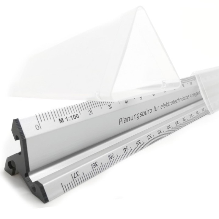Dreikantlineal aus Aluminium bedrucken | Silver Star