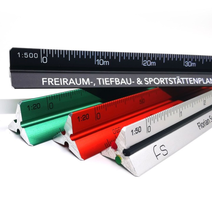Alu Dreikantlineal bedrucken – Mini Werbelineal mit Logo