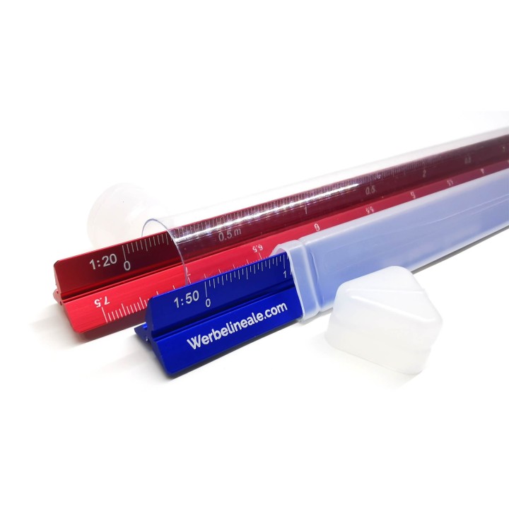 Alu Dreikantlineal bedrucken – Mini Werbelineal mit Logo