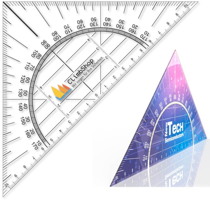 Flexible Geodreiecke mit Logo bedrucken lassen